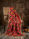 Luxe Chinon Women Phulkari Multicolor Dupatta with Mirror Detailing, Tape Border & Latkan Tassels