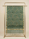 Organza Meena Jaal Mens Dupatta – Green with Gold Woven Design