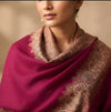 Naqsh-e-Kashmir Woven Kani Jacquard Border Wine Shawl | Wool Blend