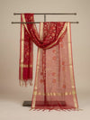 Organza Meena Jaal Mens Dupatta – Red with Gold Woven Design
