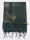 Bottle Green Banarasi Silk Dupatta with Woven Gold Zari Butti & Ornate Border (Size: 2.5x1 m Approx)