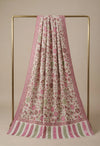 Noble Kani Weave Floral Wool Blend White Stole
