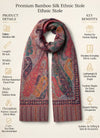 Reserve Mens All-Over Paisley & Floral Print Bamboo Silk Grey Stole