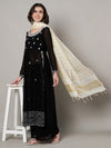 White & Olive Cotton Dupatta with Subtle Striped Weave and Woven Border (Size: 2.5x1 m Approx)
