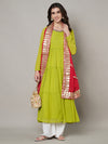 Red Chinon Dupatta with Gota Patti Border & Sequin Detailing (Size: 2.5x1 m Approx)