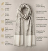 Naqsh-e-Kashmir Sozni Jaal Embroidered White Shawl | Traditional Kashmiri Wool Blend