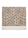 Woolen Mens Shawl in White with All-Over Floral Jaal Weave (80 x 40 Inches)