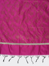 Rani Banarasi Silk Dupatta with All-Over Woven Floral Motifs & Rich Zari Border (Size: 2.5x1 m Approx)