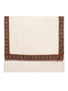 Woolen Mens Shawl in Warm White with Heritage-Inspired Embroidered Border (80 x 40 Inches)