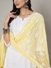 Lime Karachi Chiffon Dupatta with Elegant Thread Embroidery (Size: 2.5x1 m Approx)