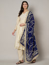 Blue Georgette Dupatta with Hand Gota Patti Work (Size: 2.5x1 m Approx)