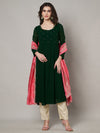 Pink Chinon Dupatta with Scalloped Embroidered Border & Sequin Motifs (Size: 2.5x1 m Approx)