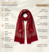 Naqsh-e-Kashmir Inspired Kani Paisley & Geometric Border Wool Blend Red Shawl