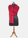 Solid Red Fine Wool Women Shawl – Soft Winter Wrap (80 x 40 Inches)