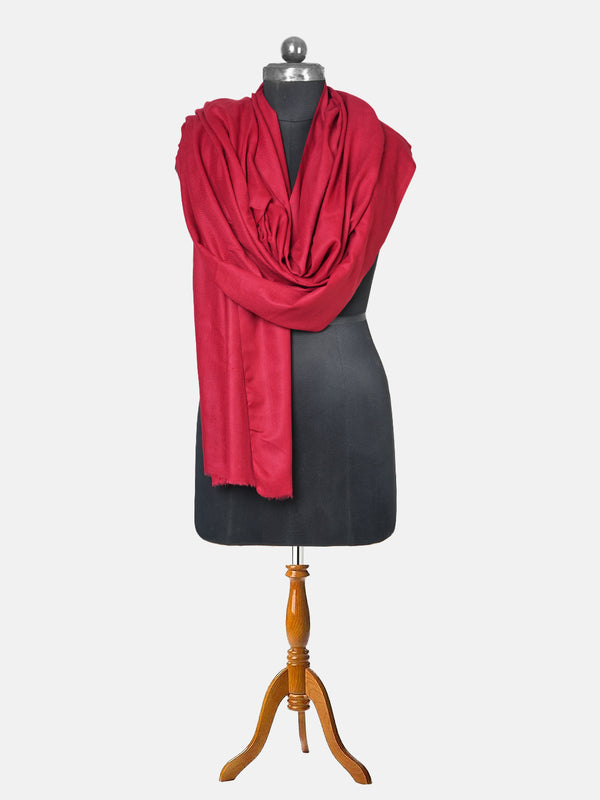 Solid Red Fine Wool Women Shawl – Soft Winter Wrap (80 x 40 Inches)