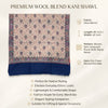 Naqsh-e-Kashmir Woven Kani Jacquard Floral Shawl with Traditional Blue Border & Panel