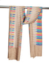 Woolen Women Stole with Ikat-Inspired Woven Motifs | Elegant Ethnic Wrap (80 × 28 Inches)