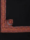 Woolen Women Shawl in Black with Multicolour Kashmiri-Inspired Embroidered Border (80 x 40 Inches)