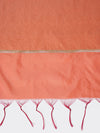 Orange Banarasi Silk Dupatta with All-Over Woven Floral Zari Jaal (Size: 2.5x1 m Approx)