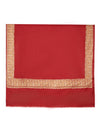 Solid Maroon Woolen Women Shawl with Rich Embroidered Border – 80 x 40 Inches