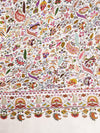 Bamboo Silk White Kashmiri Mens Stole with Classic Paisley Weave | Elegant Ethnic Accessory | 80×28 Inches
