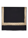 Black Woolen Women Shawl with Gold Border – 80x40 Inches