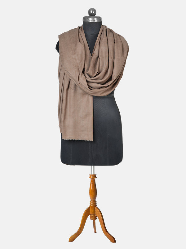 Solid Brown Fine Wool Women Shawl – Soft Winter Wrap (80 x 40 Inches)