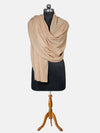 Solid Beige Fine Wool Women Shawl – Soft Winter Wrap (80 x 40 Inches)