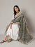 Black Georgette Dupatta with Gold Foil Booti & Lace Border (Size: 2.5x1 m Approx)