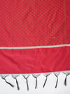 Deep Red Banarasi Silk Dupatta with Woven Gold Zari Butti & Ornate Border (Size: 2.5x1 m Approx)