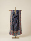 Reserve Mens Bamboo Silk Floral Kalamkari Printed Blue Stole