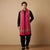 Mir-e-Khas Men's Kashmir-Inspired Kani Paisley & Geometric Border Wool Blend Red Shawl