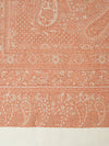 White Jamawar Wool Blend Mens Shawl with Intricate Paisley Weave – 80×40 Inches