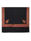 Elegant Black Woolen Women Shawl with Embroidered Border – Ethnic Wrap (80 x 40 Inches)