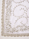 White Georgette Dupatta with Hand Gota Patti Work (Size: 2.5x1 m Approx)