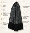 Mir-e-Khas Kashmiri Sozni Jaal Black Shawl for Men – Wool Blend
