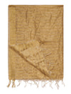 Brown & Ivory Striped Cotton Silk Dupatta with Tassel Finish (Size: 2.5x1 m Approx)