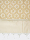 Ivory Gold Banarasi Silk Dupatta with Elegant Woven Floral Jaal (Size: 2.5x1 m Approx)