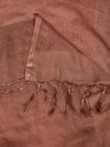 Brown Sheer Handwoven Cotton Dupatta with Tassel Finish (Size: 2.5x1 m Approx)
