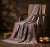Mir-e-Khas Men's Kashmir-Inspired Paisley Jacquard Grey Shawl with Kani Floral Border