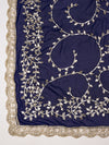 Blue Georgette Dupatta with Hand Gota Patti Work (Size: 2.5x1 m Approx)