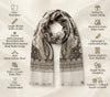 Mir-e-Khas Men's Kashmir-Inspired Paisley Jacquard White Shawl with Kani Floral Border