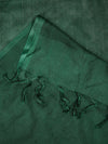 Bottle Green Sheer Handwoven Cotton Dupatta with Tassel Finish (Size: 2.5x1 m Approx)