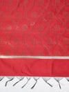Maroon Banarasi Silk Dupatta with All-Over Woven Floral Motifs & Rich Zari Border (Size: 2.5x1 m Approx)