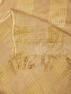 Beige Cotton Woven Check Dupatta with Tassel Detailing (Size: 2.5x1 m Approx)