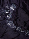 Blue Silk Dupatta with Scalloped Cutwork Border & Sequin Highlights (Size: 2.5x1 m Approx)