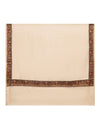 Beige Woolen Women Shawl with Traditional Multicolour Embroidered Border (80 x 40 Inches)