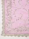 Pink Georgette Dupatta with Hand Gota Patti Work (Size: 2.5x1 m Approx)
