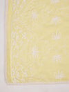 Lime Karachi Chiffon Dupatta with Elegant Thread Embroidery (Size: 2.5x1 m Approx)