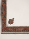 Ivory Woolen Women Shawl with Intricate Embroidered Detailing – Winter Wrap (80 x 40 Inches)